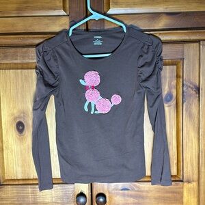 Gymboree Girls Brown Pink Poodle Long Sleeve